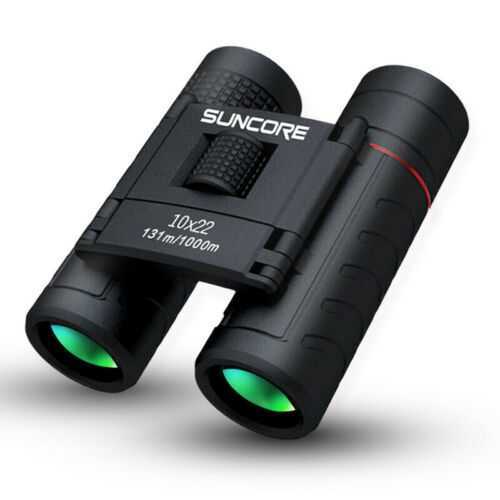 Pocket Binoculars HD 10x22 Zoom Vision Lightweight Black For Hunting Military G