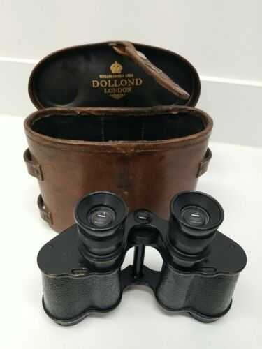 Vintage Ross London Stereo Prism Binoculars Power = 6 With Stunning Leather case