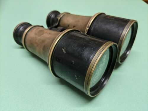 Antique Victorian Field Binoculars Brass and Copper SEEN COMBAT War Relic Vintage