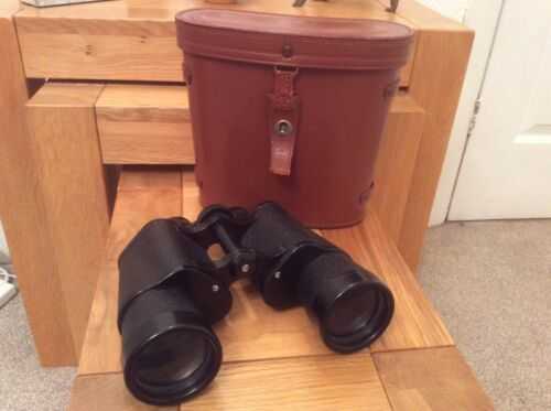 Vintage Revue Vergutete Optik 10x50 88 At 1000m Binoculars with Leather Case