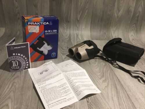 Praktica 10-30 X 30A Zoom Binoculars Box Case Instructions