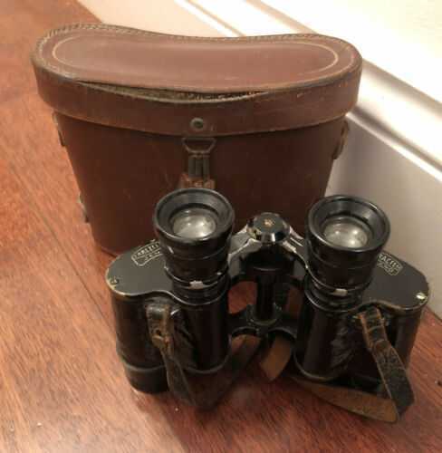 VINTAGE CARL JENA TURACTEM 12 X 40 BINOCULARS and LEATHER CASE