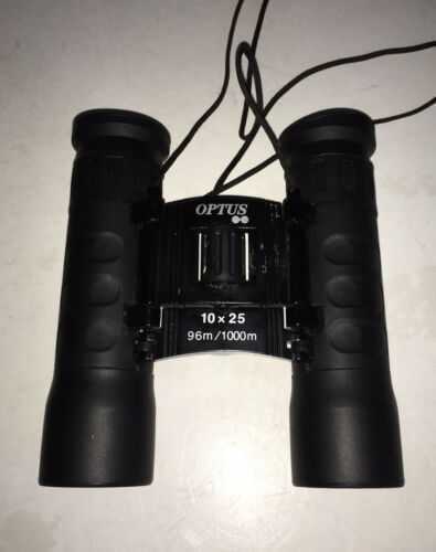 OPTUS SPORTS BINOCULARS, 10x25 Field 96m/1000m LENS,