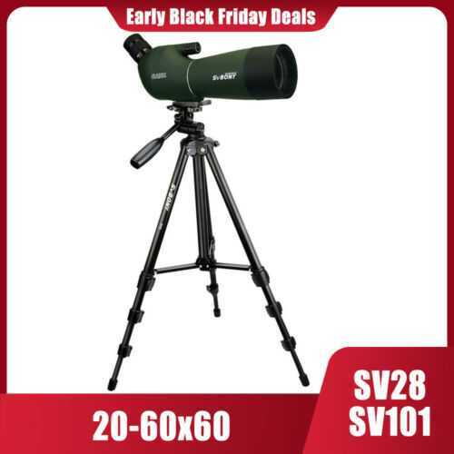 Spotting Scope SVBONY 20-60x60mm Waterproof Zoom Bak4 Telescope+SV101 Tripod UK