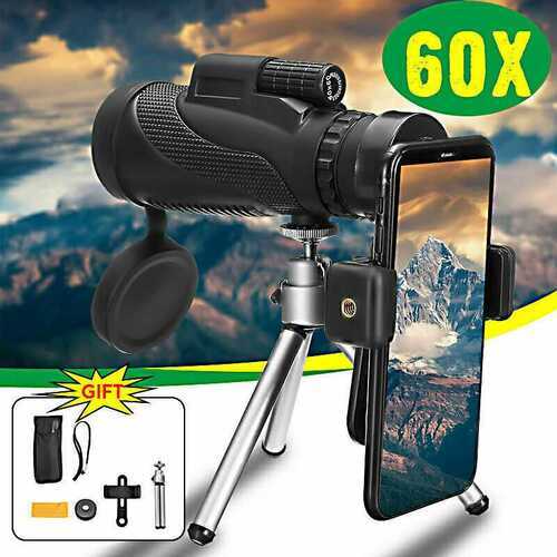 40x60 Zoom Optical Monocular Hunting Camping  Telescope and Tripod Night Vision UK