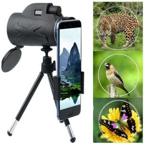 New 80X100 HD Zoom Monocular Telescope Night Vision Camping Phone Clip Tripod UK