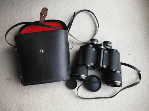 binoculars Prinzlux Extralite 7 x 50 coated optics with case, (strap good)