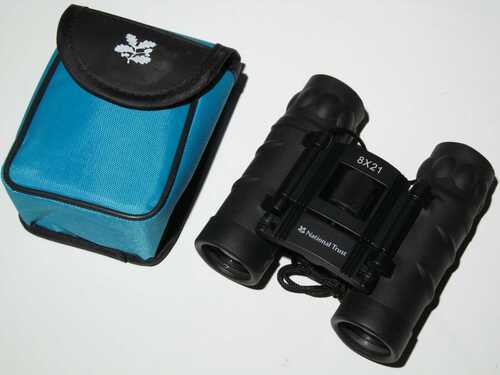 National Trust 8x21 compact folding binoculars with case