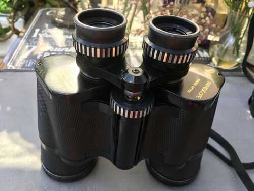 Pathescope Vintage Binoculars, coated optics 16 x 50 + black Case, 4 lens covers