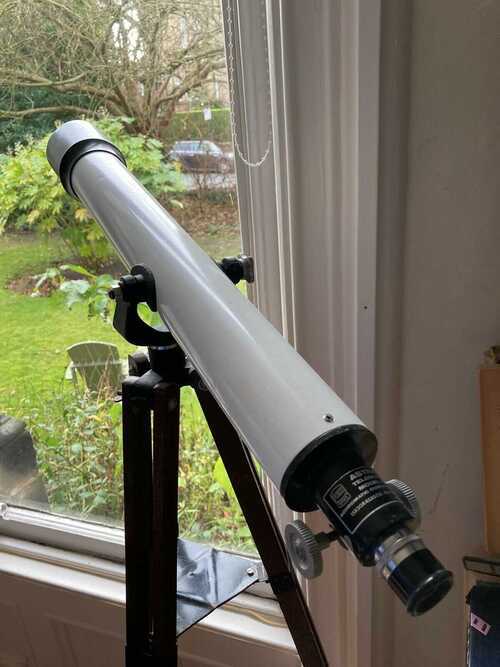 Vintage Astral Telescope Model 100 with wooden tripod