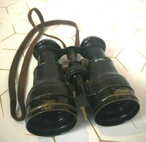 ANTIQUE Lenses Binocular Made In France Black Poor Condition Working - E63