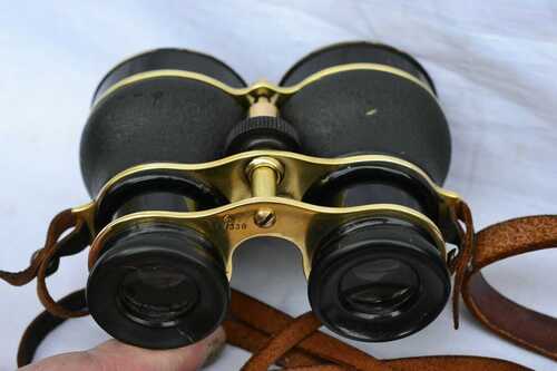 WW2 Pilot 6E 338 Brass Binoculars Incomplete Case