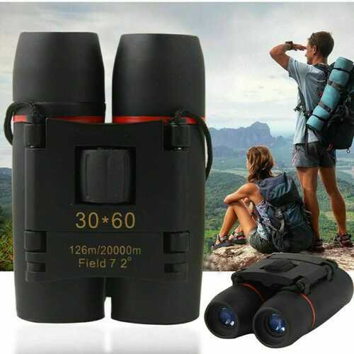 30x 60 Compact Foldable Binoculars Roof Prism Pocket With Carry Case Camping UK