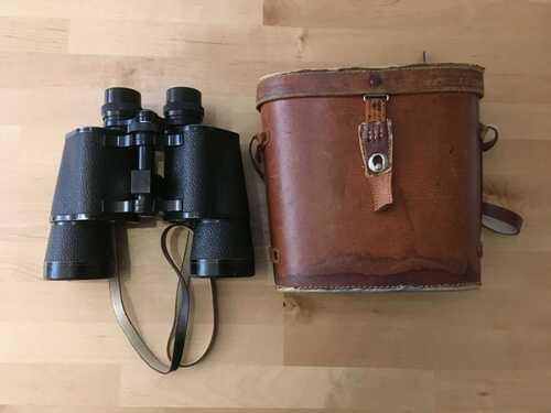 Vintage Prismalux 7 x 50 Triple tested Coated Optics fixed Binoculars and Case