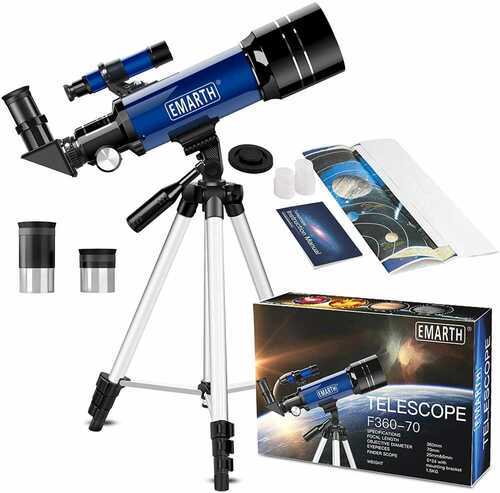 EMARTH Telescope for Kids Beginners Adult, 70mm Astronomical Refractor Telescope