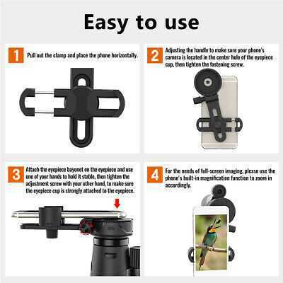 Universal For Phone Camera Clip Mount Spotting Scope Adapter Precise Focusing