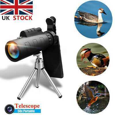 50X HD Zoom Monocular Night Vision Telescope + Clip For Mobile Phone UK  GB