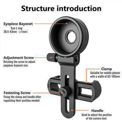 Universal For Phone Camera Clip Mount Spotting Scope Adapter Precise Focusing