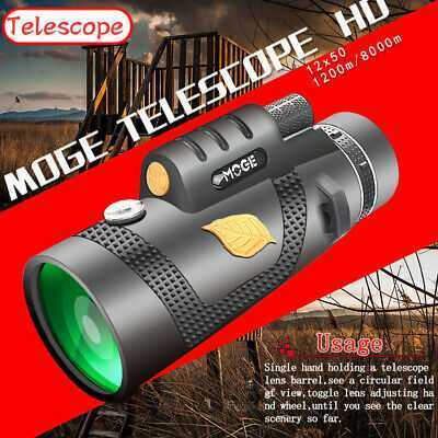 12x50 Monocular Telescope Scenery Durable Bird Watching Hiking Camping