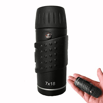 LU2000 Pocket 7x18 Monocular with Adjustable Focus Handheld Small Tiny Portable