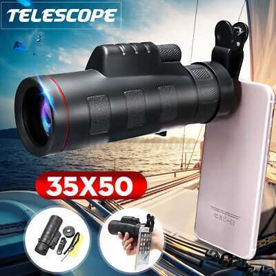 Phone Zoom Hiking Monocular HD Telescope Lens Camera Scope Hunting 35X50 w/Bag