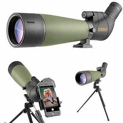 Gosky 2019 Updated 20-60x80 Spotting Scope with Tripod, Carrying Bag and Adapter