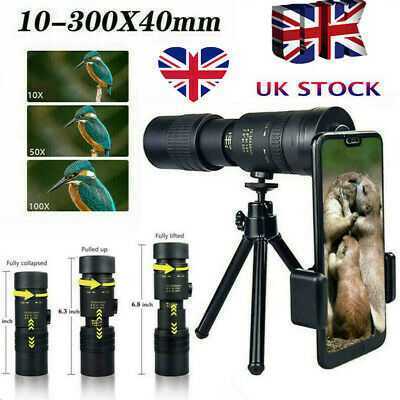 Monocular 4K 10-300X40mm Portable Super Telephoto Zoom Monocular Telescope UK