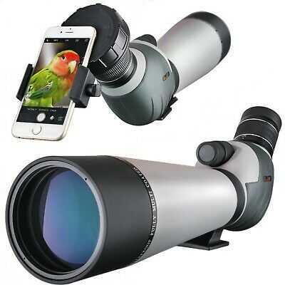 HD 20-60x80 Spotting Scope, Waterproof Dual Focusing Zoom BAK4 Fully Multi Co...