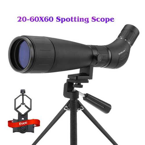 Handle 20-60X60 Zoom Spotting Scope BAK4 Prism Waterproof + Phone Adapter Holder