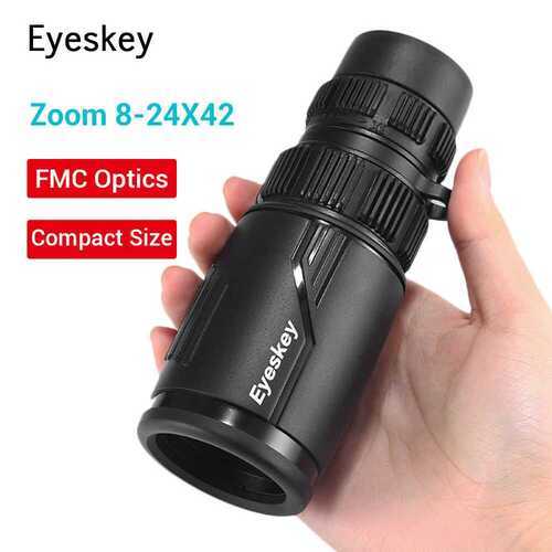 8-24x42 Zoom Optics Monocular Telescope BAK4 Waterproof fit Bird Watching Travel