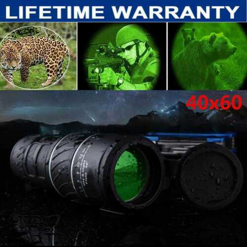 Day Night Vision 40x60 HD Optical Monocular Hunting Camping Handheld Telescope