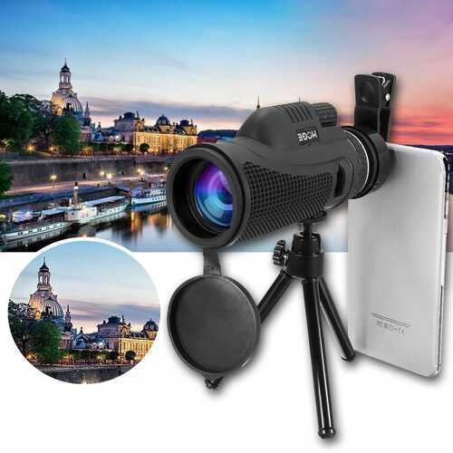 40x60 Monocular Ultra HD Optical Lens Low Light Night Vision Telescope + Clip +