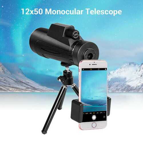 12*50 Wifi IR Night Vision Monocular Telescope+Tripod for Hunt Watching Outdoor