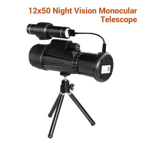 12x50 Wifi Night Vision Monocular + Tripod + Phone Holder for Outdoor Watching