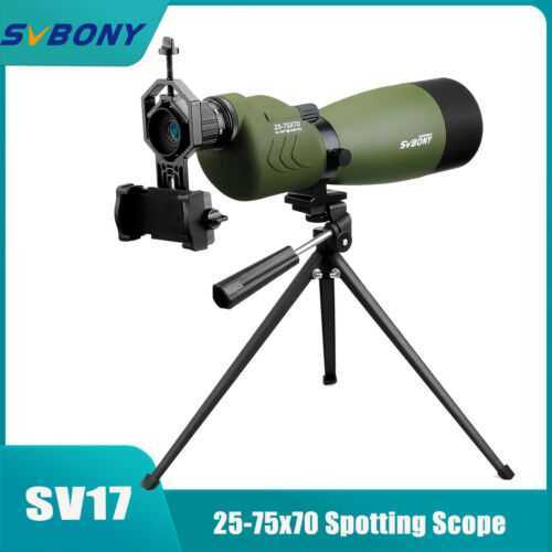 Spotting Scope  SV17 25-75x70mm BAK4 FMC Waterproof  Zoom  Telescope SVBONY