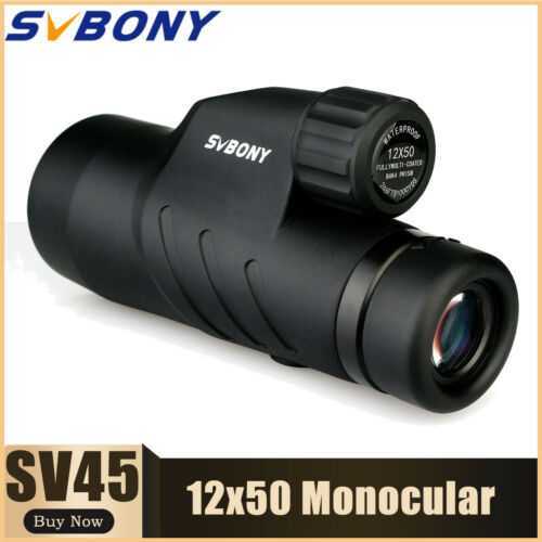 SV45 Monocular 12x50mm BaK4 Prism FMC Spotting Scope IPX7 Waterproof SVBONY