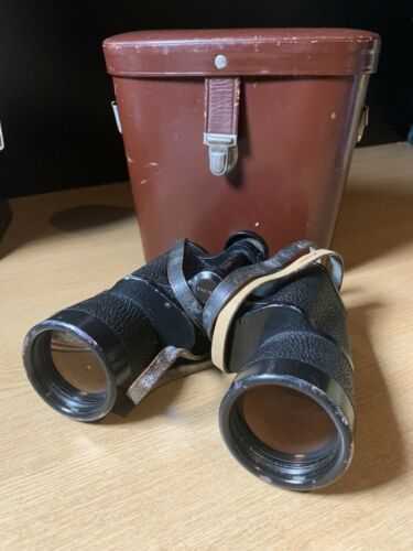 Carl Zeiss DDR Multi Coated Jena Jenoptem 7x 50W binoculars with leather case