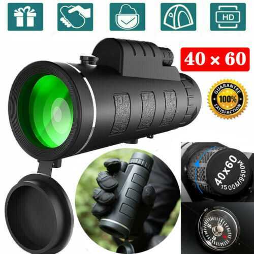 40X60 Monocular Telescope HD Zoom Optical Lens Camera with Phone Clip Tripod UK