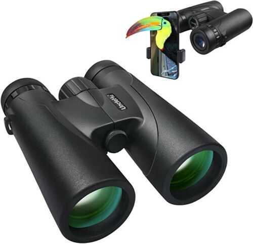 UncleHu 12x42 Compact Binoculars for Adults with Clear Vision, BAK4 Prism, FMC L