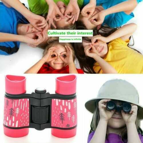 4x30 Children Portable Pink Binoculars Colorful Rubber Grip Anti-slip Telescope