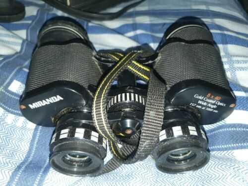 MIRANDA BINOCULARS, 8x40 WIDE ANGLE, GOLD COATED OPTICS (WITH CASE)