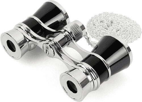 Aomekie Theatre Opera Glasses Binoculars 3X25 with Chain for Theater Horse Black