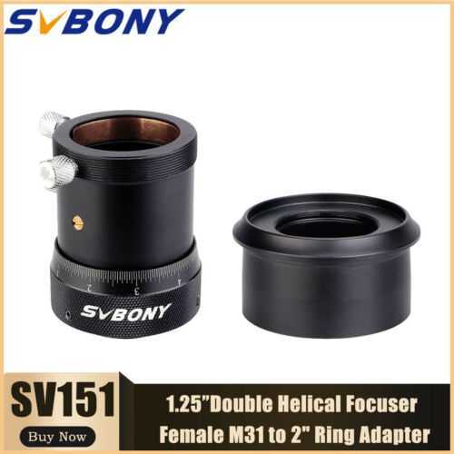 SV151 1.25inch Double Helical Focuser w/ Female M31 to 2inch Ring Adapter