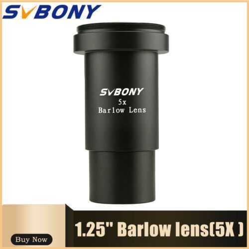 SVBONY 1.25inch 31.7mm Metal 5X Barlow Lens Thread M42*0.75 Pitch for Telescopes