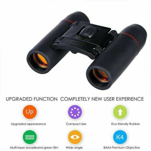 30X60 Zoom Mini Compact Binoculars Foldable Telescopes Day Vision Clear Image UK