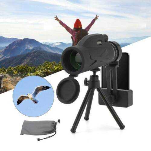 Monocular Telescope Phone Camera Zoom Starscope Hiking Hunting Tripod Full HD