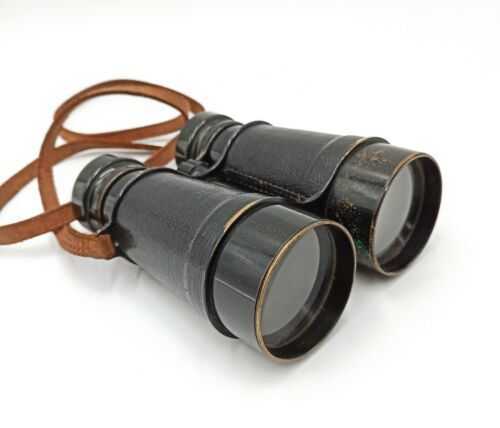 Old Unbranded Binoculars With a Leather Strap