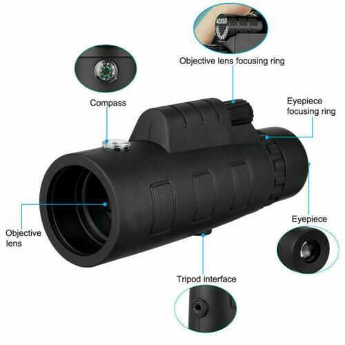 40X60 Super High Power HD Night Vision Monocular Telescope Waterproof Portable