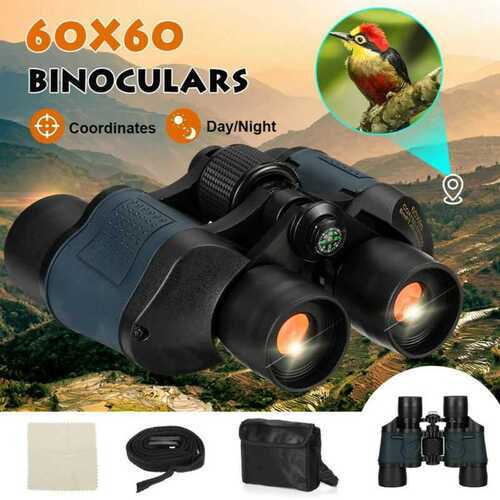 60x 60 Compact Foldable Binoculars Roof Prism Pocket With Carry Case Camping UK