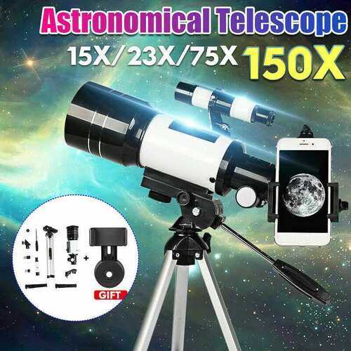 Astronomical Telescope F30070 With Tripod 150X Zoom HD Outdoor Monocular Moon UK